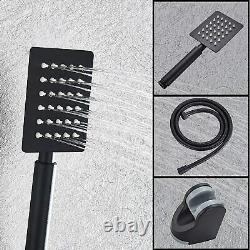 2-Way Shower System Flush-Mounted LCD Temperature Display Black 10 Shower Head