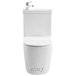 2 in1 Combi Duo Cloakroom Toilet with Cistern Sink+Basin+Tap Space Saving WC UK