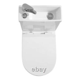 2 in1 Combi Duo Cloakroom Toilet with Cistern Sink+Basin+Tap Space Saving WC UK