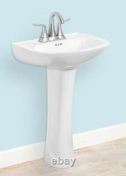 2x Dual Flush One Piece Toilet & 2x Pedestal Bathroom Sink Basin Combo, White
