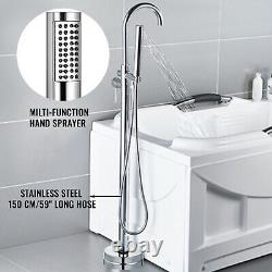 46 H Free Standing Bathtub Faucet Floor Mounted Tub Filler WithHandheld