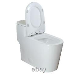 ADA Comfort Height Dual Flush Elongated One Piece Toilet 3 inch Fast Flush White