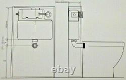 Air Pneumatic Concealed Cistern Back To Wall BTW WC Toilet Dual Flush Button 3/6