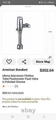American Standard Ultima Selectronic FloWise Toilet Flushometer Flush Valve