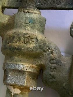 Antique RARE Heavy Duty Galvanized Steel Toilet Flush Pipes & Valve