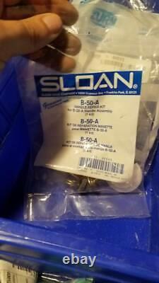 Assorted toilet repair parts Korky, Sloan, Zurn, refill heads, flappers, etc