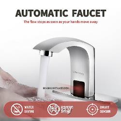 Automatic Faucet Touchless Bathroom Sink Faucet, Hole Cover Plate&Control Box