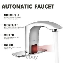 Automatic Faucet Touchless Bathroom Sink Faucet, Hole Cover Plate&Control Box