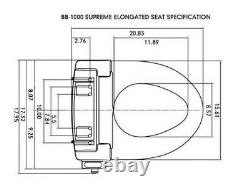 Bio Bidet BB-1000W Supreme Elongated Bidet Toilet Seat, White Round, New