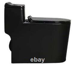 Black Modern One Piece Toilet Dual Flush Black Matte Finish Siena
