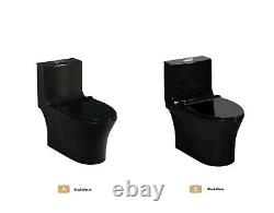 Black Modern One Piece Toilet with Dual Flush Verona Matte Black