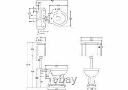 Burlington Low Level Toilet, Traditional Pan, Cistern & Chrome Flushpipe Kit