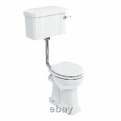 Burlington Regal Low Level WC Toilet, Including Pan, Cistern & Chrome Flushpipe