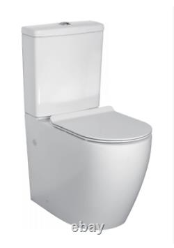 Caro Comfort Raised Height Close Coupled Toilet Modern Round WC Disabled Elderly
