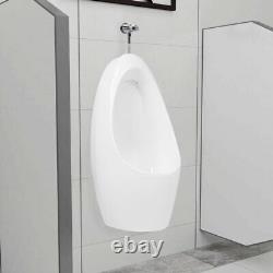 Ceramic Urinal White Universal Wall Mounted Funnel Toilet with Flush Valve