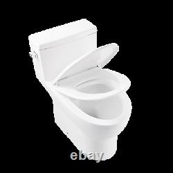 Comfort Height Modern White 1.28GPF One Piece Toilet Soft Closing Seat Included