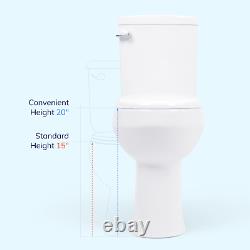 Convenient Height 20 in. Extra Tall Toilet. Dual flush. Slow-close seat included