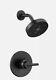 Delta Trinsic 1-handle Wall Mount Shower Faucet Trim Kit In Matte Black With H2o