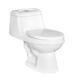 Deville 7923w Round Front One Piece Toilet With Soft Close Seat, White