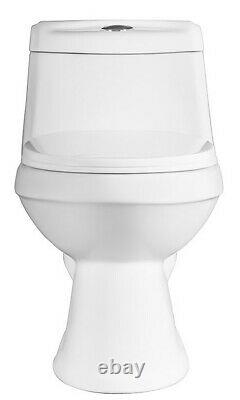 DeVille21729D Dual Flush Elongated One Piece Toilet with Soft Close Seat, White