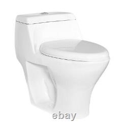 DeVille3246D Dual Flush One Piece Toilet with Soft Close Seat, Elongated, White