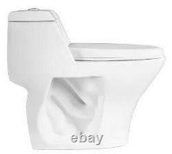 DeVille3246D Dual Flush One Piece Toilet with Soft Close Seat, Elongated, White