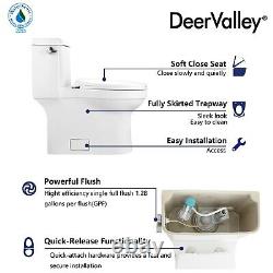 DeerValley 1-Piece Toilet Single Flush ADA Height Elongated Left-Hand Trip Lever