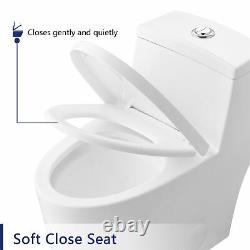 DeerValley Dual-Flush Elongated One-Piece Bathroom Toilet With Soft Closing Seat