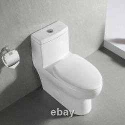 DeerValley Modern Dual Flush Elongated One Piece Toilet With Soft Closing Seat