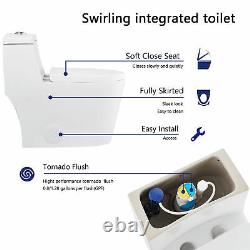 DeerValley Modern Dual-Flush Elongated One-Piece Toilet With Soft Closing Seat