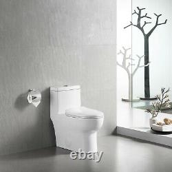 DeerValley Modern Dual Flush Elongated One Piece Toilet With Soft Closing Seat