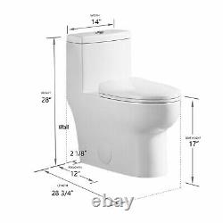 DeerValley Modern One Piece Toilet Dual Flush Elongated With Soft Closing Seat