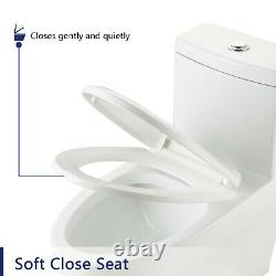 DeerValley One Piece Toilet Comfort Height Dual Flush Elongated Soft Close Seat