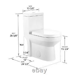 DeerValley Small Compact Dual Flush One Piece Elongated Toilet for Water Closet