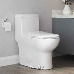 DeerValley Small Modern One Piece Toilet Elongated Dual Flush with Soft Close Seat