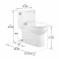 DeerValley Toilet Comfort Height 1.28GPF Water Saving One Piece Elongated Toilet