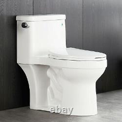DeerValley White Ceramic 1.28 GPF Elongated One-Piece Toilet Seat Included
