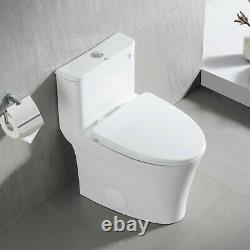 DeerValley White Ceramic Modern One Piece Elongated Toilet 1.28GPF Seat Included