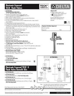 Delta 81T201BTA TECK Battery-Operated Exposed Electronic Toilet Flush Valve