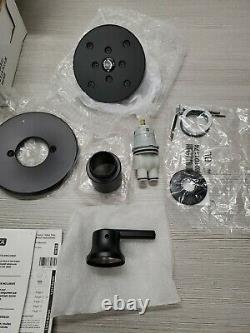 Delta Trinsic 1-Handle Wall Mount Shower Faucet Trim Kit Matte Black with H2O NEW