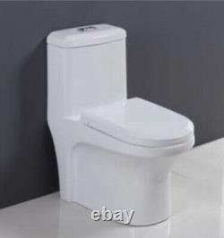 Dual Flush Elongated One Piece Toilet With Soft Closing Seat Modern