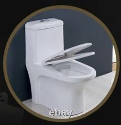 Dual Flush Elongated One Piece Toilet With Soft Closing Seat Modern