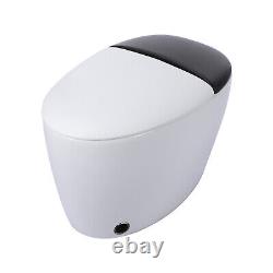 Elongated Toilet Seat Bidet White Smart Toilet Heated Seat Dryer Self Cleaning