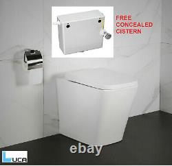 FIGARO BTW Back To Wall Pan Square Toilet WC Modern Soft Close Short Projection