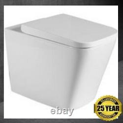 FIGARO BTW Back To Wall Pan Square Toilet WC Modern Soft Close Short Projection