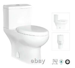 Fiore 43650D Elongated Dual Flush Skirted Two-Piece Toilet with Soft Close Seat