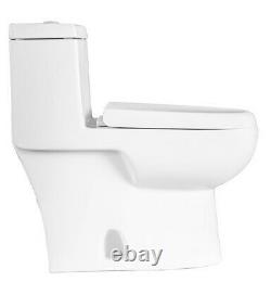Fiore32169D Dual Flush One Piece Elongated Toilet with Soft Close Seat, White