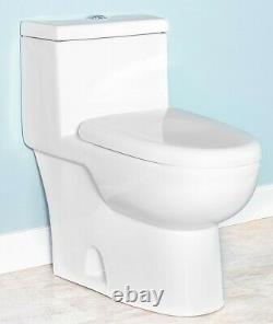 Fiore32169D Dual Flush One Piece Elongated Toilet with Soft Close Seat, White
