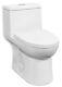 Fiore435e One Piece Elongated Toilet With Slow Close Seat, 1.28 Gpf, Top Push Flush