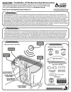 FlushMinder RF Remote Control Toilet Dual Flusher Kit DIY US Seller, US Stock